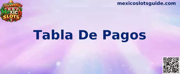 Ilustración de una tabla de pagos de tragamonedas con símbolos, combinaciones y valores de referencia